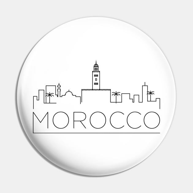 Morocco Minimal Skyline Pin by kursatunsal