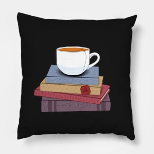 Tea and books Pillow