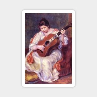 Woman Playing a Guitar by Pierre Renoir Magnet