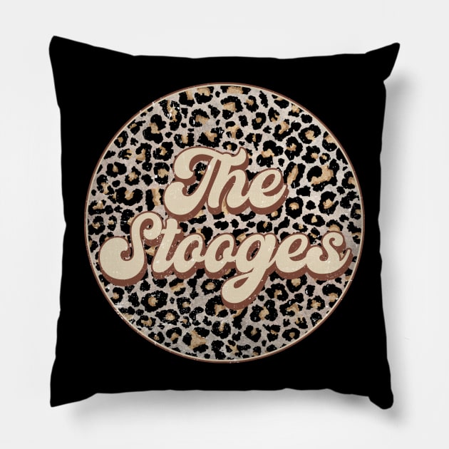 Retro Music Stooges Personalized Name Circle Birthday Pillow by BilodeauBlue