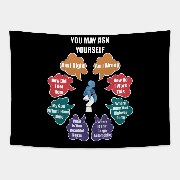 You May Ask Yourself Talking Heads Once In A Lifetime Classic Retro Vintage Pie Chart Tapestry by YasOOsaY