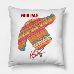 Fair Isle Knitting (Lidiya) Sundrenched Version Pillow