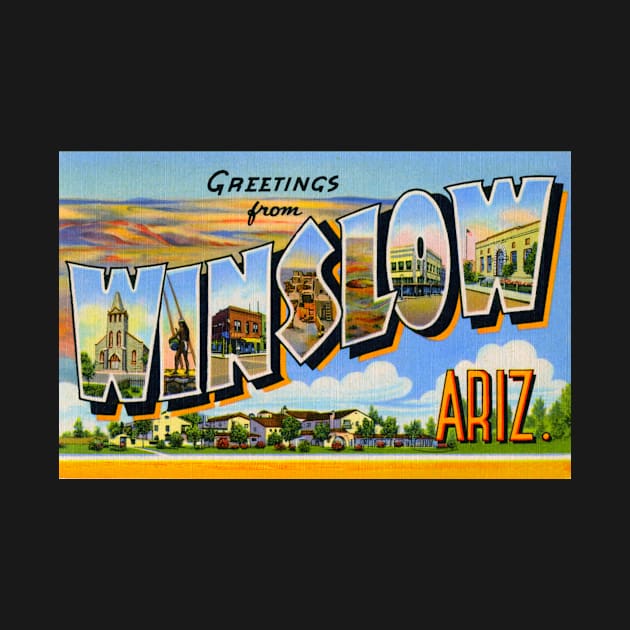 Greetings from Winslow, Arizona - Vintage Large Letter Postcard by Naves