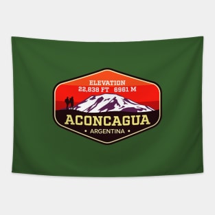 Aconcagua - Argentina - Highest Peak in the Americas - Mountain Climbing Badge Tapestry