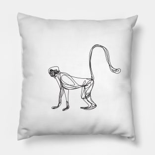 Langur monkey continuous line Pillow