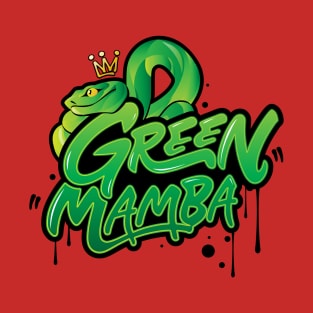 Green Mamba Venomous Snake in graffiti urban style T-Shirt