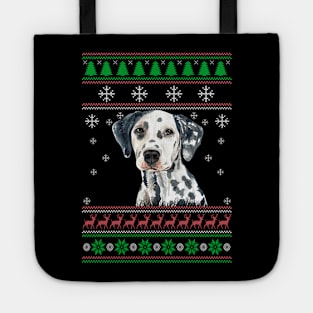 Cute Dalmatian Dog Lover Ugly Christmas Sweater For Women And Men Funny Gifts Tote