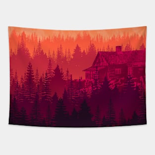 Cabin in the woods Tapestry