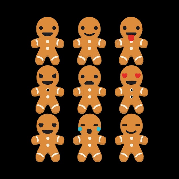 Gingerbread Emoji's Funny Christmas Winter Holiday by rezaabolghasemitam