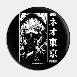 Japanese Cyberpunk Anime Girl Techwear Pin