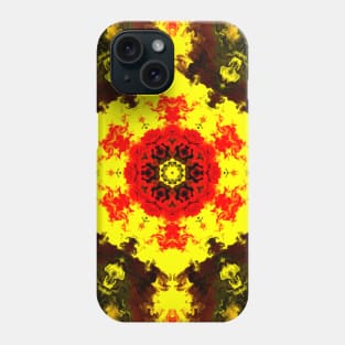 Psychedelic Kaleidoscope Flower Yellow and Red Phone Case