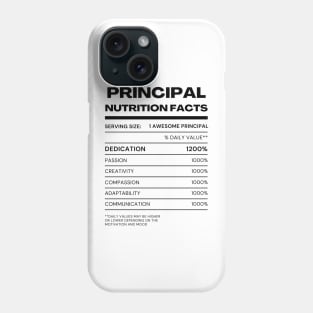 School Principal Nutrition Facts Phone Case