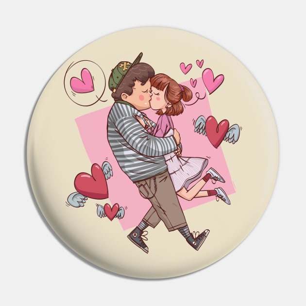 couple kiss lover Pin by Mako Design 