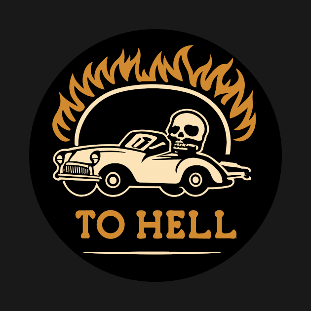 simple car and skull to hell by Kingrocker Clothing