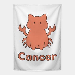 Cancer Cat Zodiac Sign with Text Tapestry