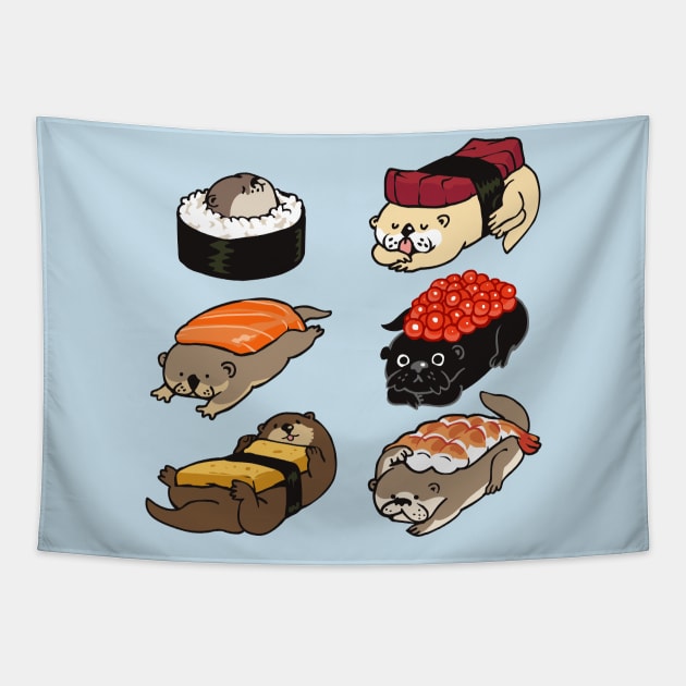 Sushi Otter Tapestry by huebucket