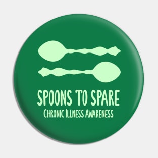 Spoons To Spare - Chronic Illness Awareness (Light Green) Pin