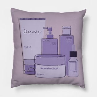 Skincare Essentials (Periwinkle Theme) Pillow