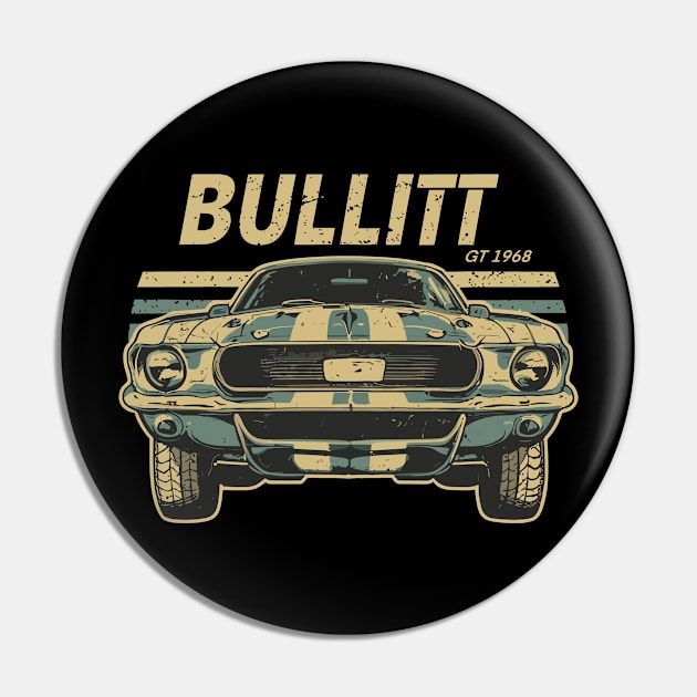Bullitt GT 1968 Classic Car Pin by FanArts