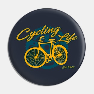 Cycling Life Est. 1945 vintage design Pin