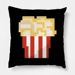 Pixel Art - popcorn full black Pillow