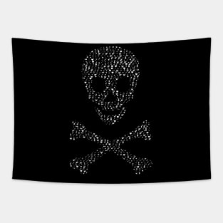 Skull and Crossbones Made of Hearts Tapestry