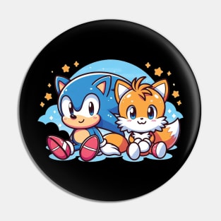 Happy Sonic and Tails Pin