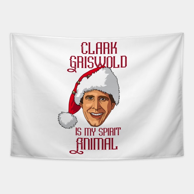 Clark Griswold is my spirit animal (Christmas red text) Tapestry by andrew_kelly_uk@yahoo.co.uk