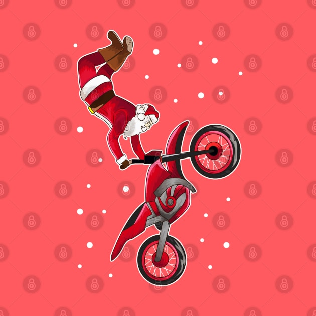 Santa Dirtbike Motocross Tricks Freestyle Christmas Xmas by E