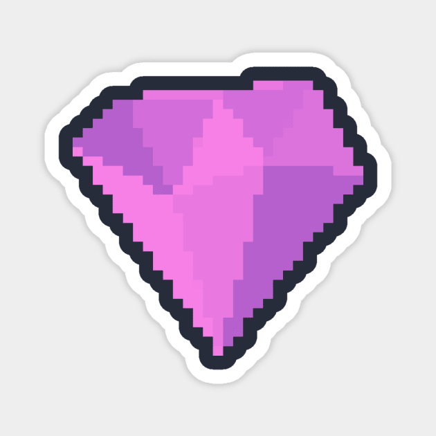 Pink Tourmaline Gem Pixel Art Magnet by christinegames