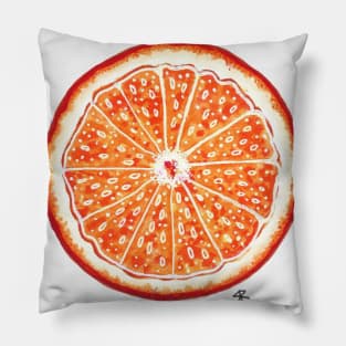 Watercolor Orange Slice by Skye Rain Art Pillow