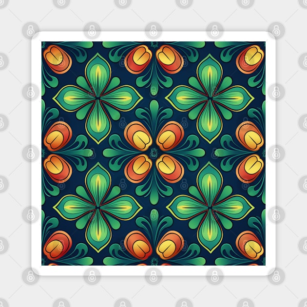 Clover shamrock in St Patricks day seamless pattern Magnet by MilkyBerry