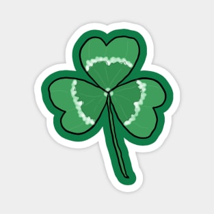 Clover. A pretty, beautiful, cute clover drawing, lucky design. Magnet