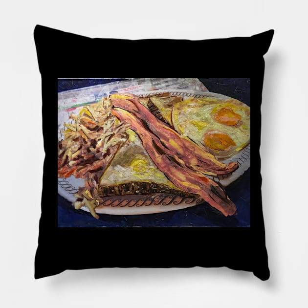 WAffle House Breakfast Pillow by Jan Lewin Art Store