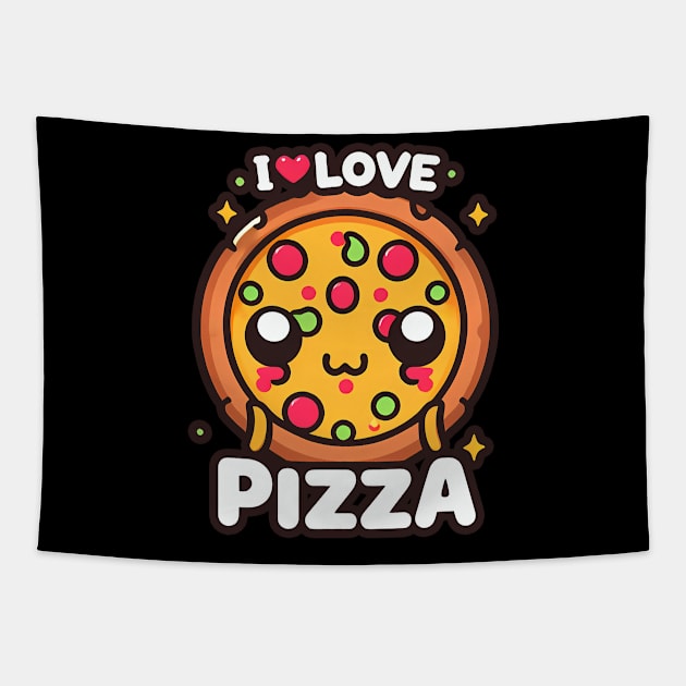 I LOVE PIZZA Tapestry by T-Shirt Paradise