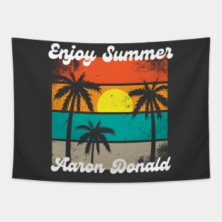 ENJOY SUMMER DONALD, RETRO SUNSET RETIREMENT Tapestry