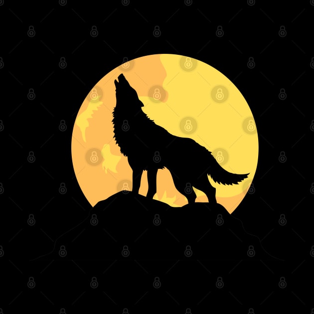 Howling Wolf Silhouette by Caring is Cool