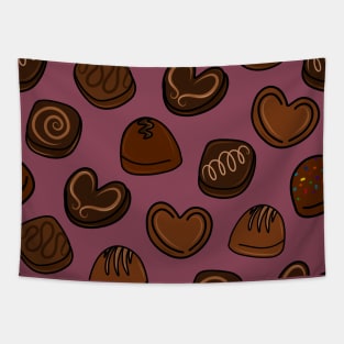 Fancy Gourmet Chocolate Truffles Cartoon Pattern, made by EndlessEmporium Tapestry