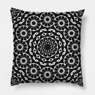 Sacred Leaf Mandala (Black) Pillow