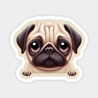 Small Version - Lovely Pug Design Magnet