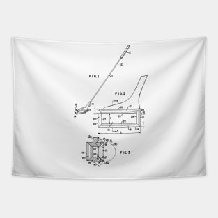 Hockey Stick Vintage Patent Hand Drawing Tapestry