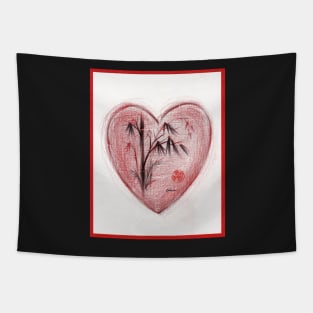 Sacred Love - Colored Pencil Heart Drawing Tapestry