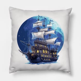 Pirate Ship Voyage Beauty Nature Ocean Discovery Pillow