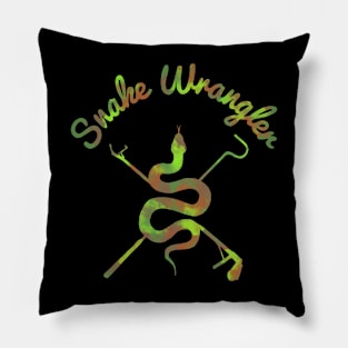 Snake Wrangler Camo Tie Dye Logo Pillow