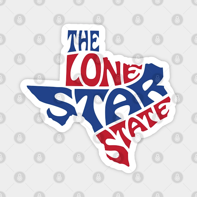 Texas Shape Lone Star State Red Blue Magnet by Long-N-Short-Shop