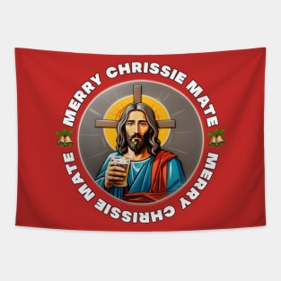 Merry chrissie mate ozzy Australian Christmas Tapestry