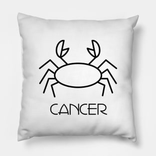 Cancer Doodle Line Art Pillow