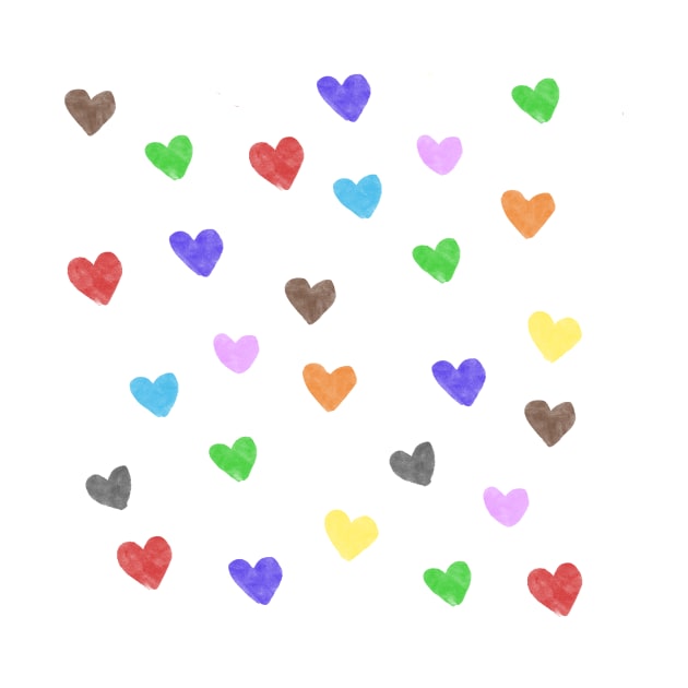 Watercolor Pride Hearts by Jackal Heart Designs