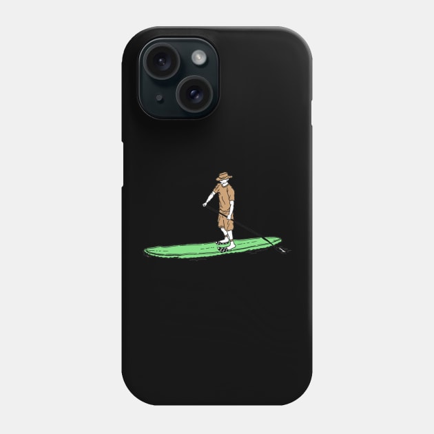 Paddle Boarder Vintage Illustration Phone Case by Merchsides