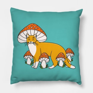 Cute Mushroom Cat Pillow